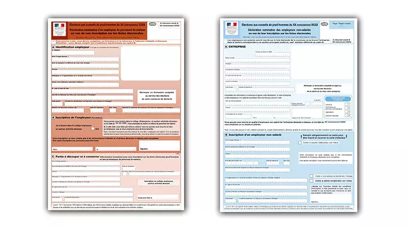 Formulaires Candidatures aux élections prudhomales