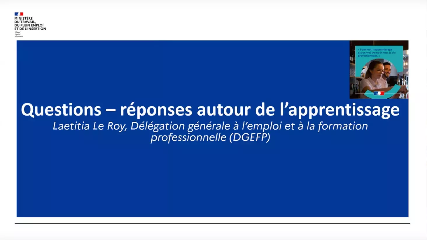 Questions-réponses autour de l'apprentissage