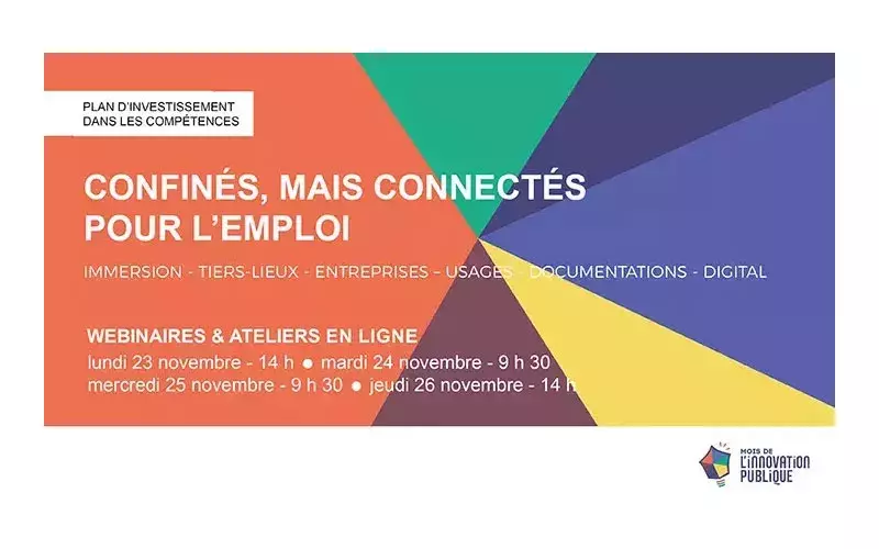 Mois de l’Innovation Publique : participez aux rencontres en ligne «Confinés, mais connectés pour l’emploi»