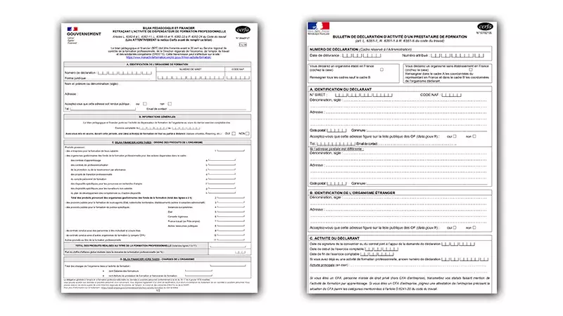 Formulaires Prestataires de formation 