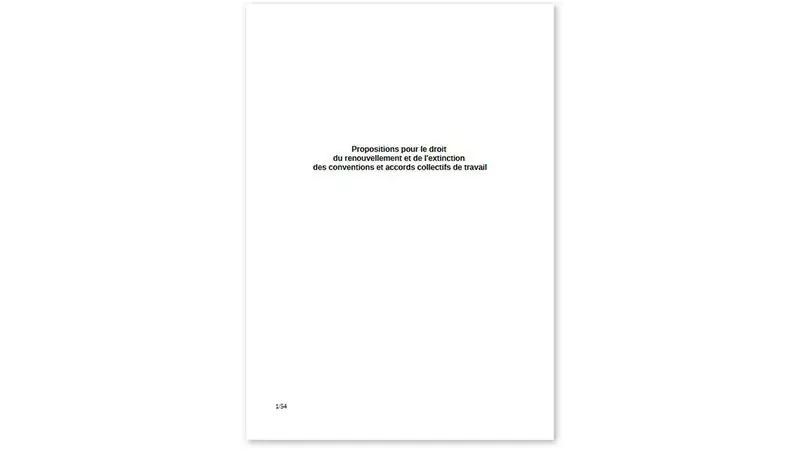 Propositions pour le droit du renouvellement et de l'extinction des conventions et accords collectifs de travail