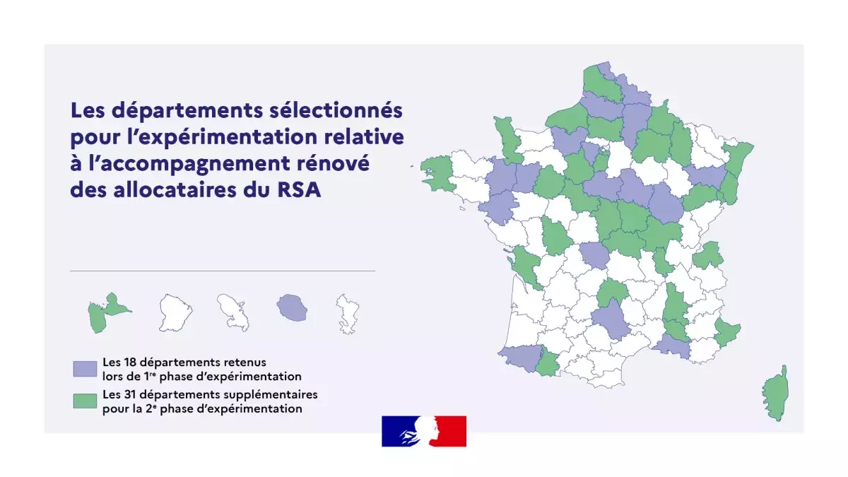 Carte de l'expérimentation de l'accompagnement rénové du RSA