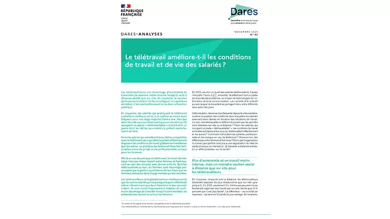 Le télétravail améliore-t-il les conditions de travail et de vie des salariés ?